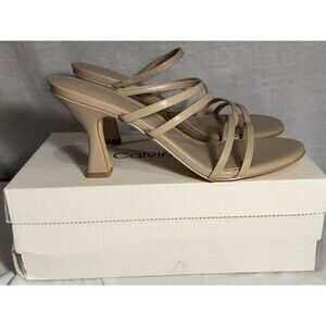 NEW NIB Calvin Klein Womens Jayla Dress Sandals Size 10 M Tan Natural Heels